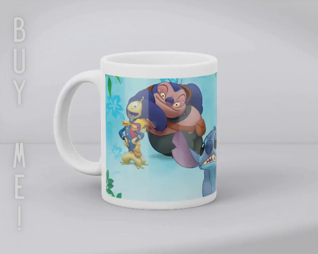 Lilo and Stitch, Disney Pack, Ohana, Lilo Pelekai, Pleakley, Jumba Jookiba, Captain Gantu, Experiments | 100% CERAMIC MUG, 11Oz = 330ml