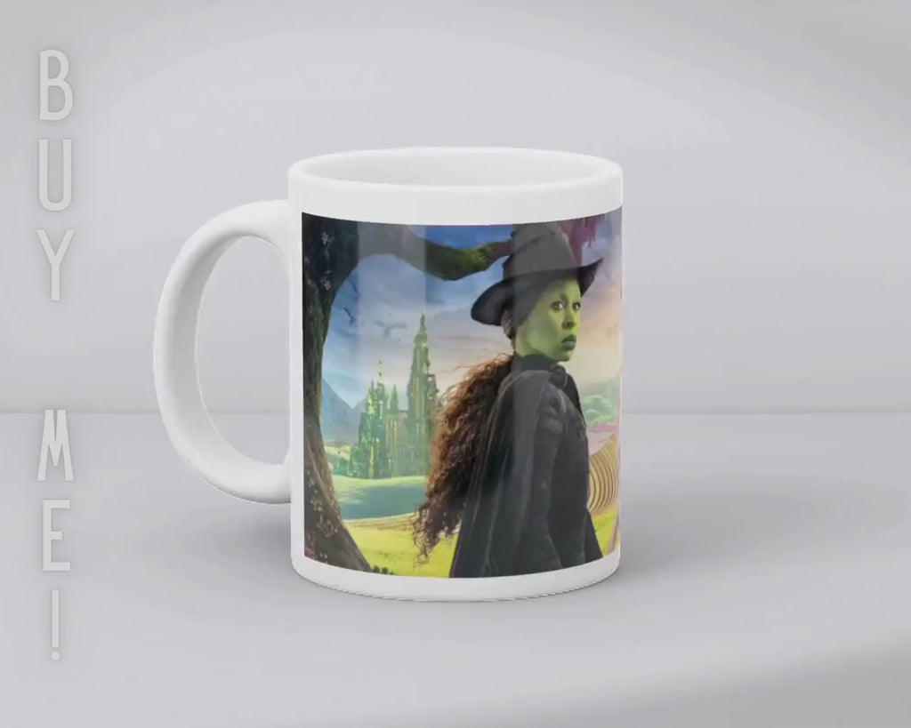 Wicked 2024, Wizard Musical Movie 2024, Wicked, Elphaba, Glinda, Change For Good, Pink And Green, Defying | 100% CERAMIC MUG, 11Oz = 330ml